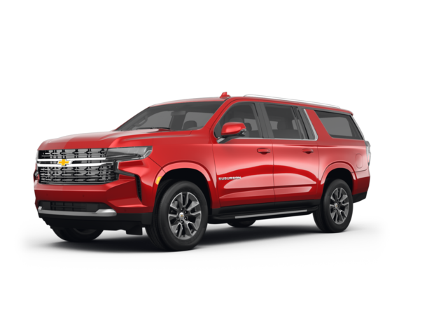 2023 Chevrolet Suburban LT, front three-quarter view, paint 1 of 8