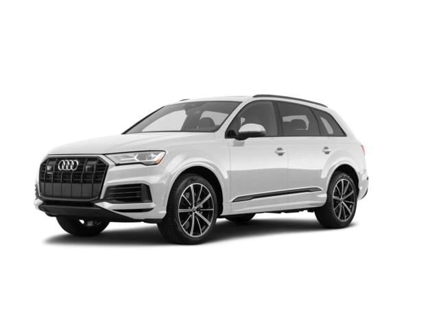 2021 Audi Q7 Premium Plus, front three-quarter view, paint 1 of 8