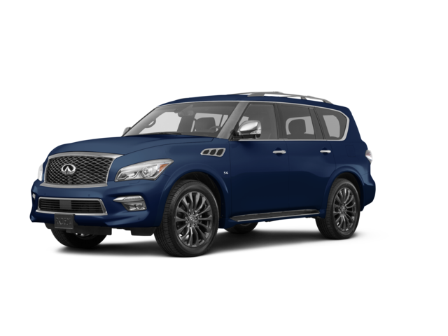2017 INFINITI QX80 Base, front three-quarter view, paint 1 of 8
