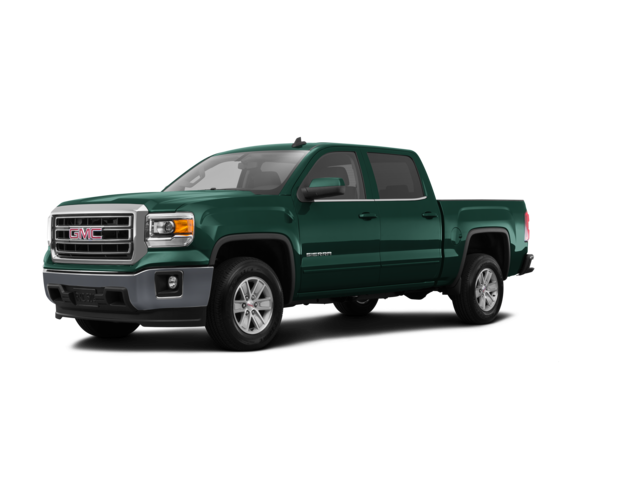 2015 GMC Sierra 1500 SLE, front three-quarter view, paint 1 of 8