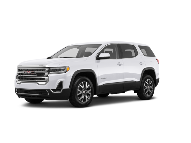2021 GMC Acadia SLE, front three-quarter view, paint 1 of 8