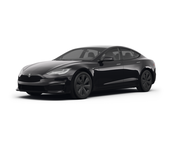 2022 Tesla Model S Plaid, front three-quarter view, paint 1 of 5