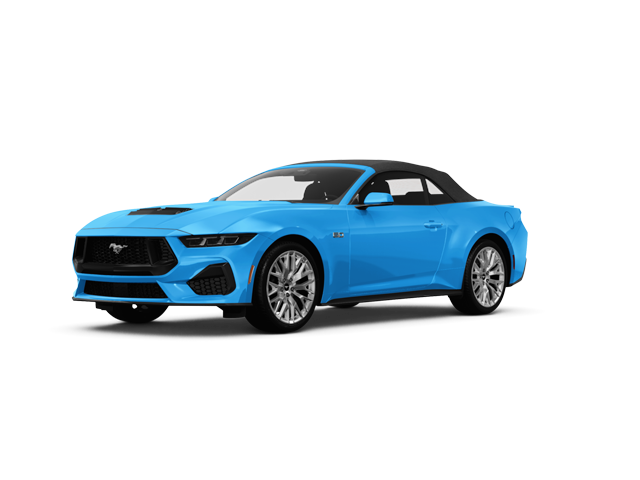 2025 Ford Mustang EcoBoost, front three-quarter view, paint 1 of 8