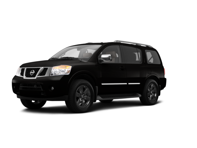 2015 Nissan Armada SV, front three-quarter view, paint 1 of 8