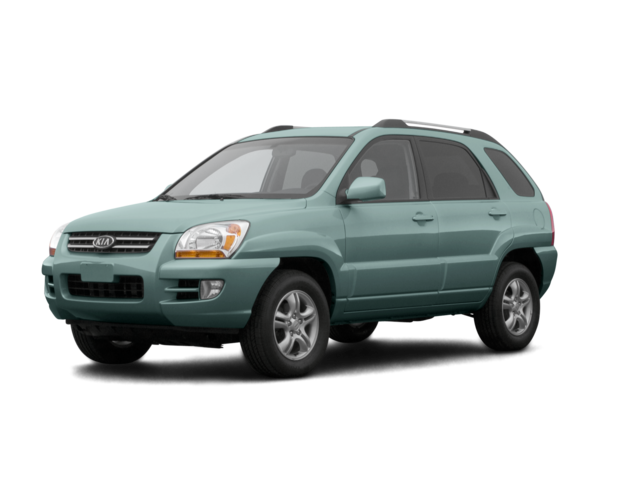 2007 Kia Sportage EX, front three-quarter view, paint 1 of 8