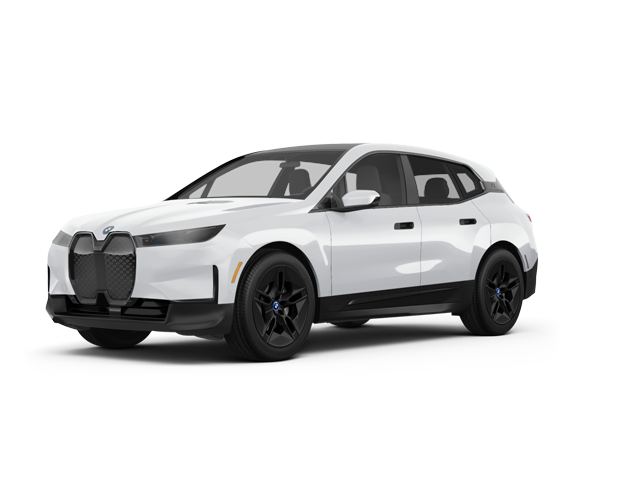 2024 BMW iX xDrive50, front three-quarter view, paint 1 of 8