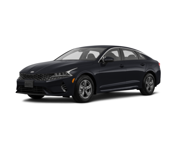 2021 Kia K5 LX, front three-quarter view, paint 1 of 2