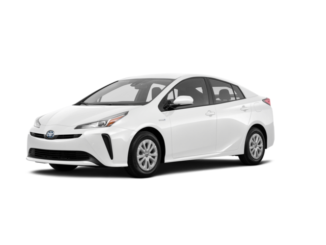 2019 Toyota Prius LE, front three-quarter view, paint 1 of 8