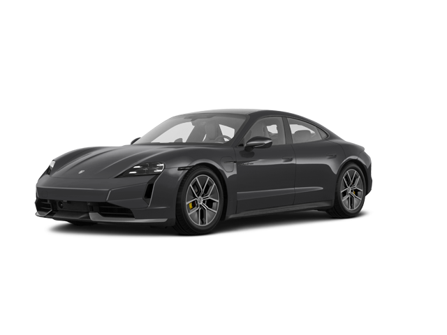 2026 Porsche Taycan Turbo S, front three-quarter view, paint 1 of 8