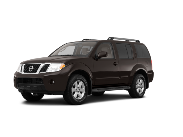 2012 Nissan Pathfinder S, front three-quarter view, paint 1 of 7
