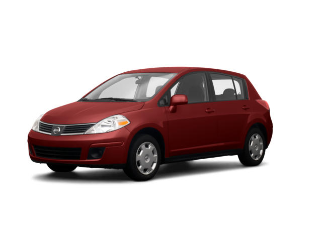 2009 Nissan Versa FE+ 1.8 SL, front three-quarter view, paint 1 of 8