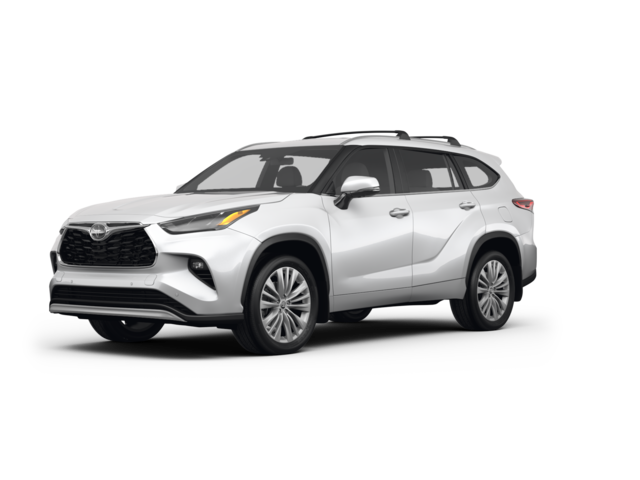 2024 Toyota Highlander Platinum, front three-quarter view, paint 1 of 8