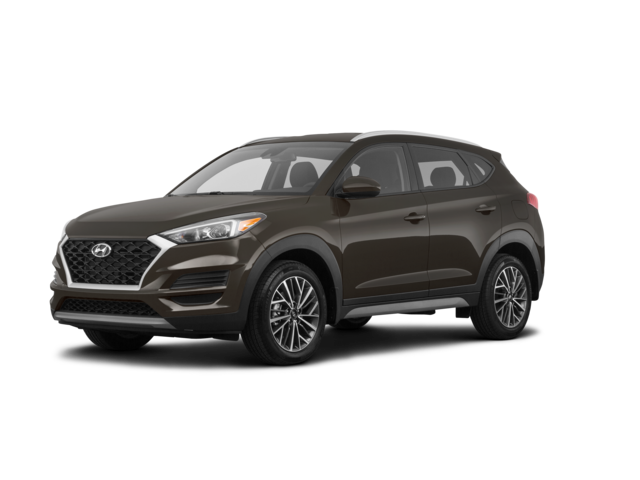 2019 Hyundai Tucson SEL, front three-quarter view, paint 1 of 8