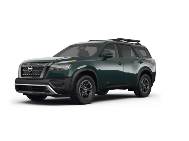 2023 Nissan Pathfinder Rock Creek, front three-quarter view, paint 1 of 8