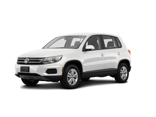 2014 Volkswagen Tiguan S, front three-quarter view, paint 1 of 8