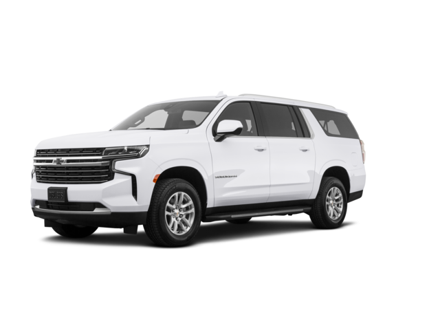 2021 Chevrolet Suburban LT, front three-quarter view, paint 1 of 8