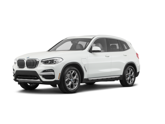 2020 BMW X3 xDrive30e, front three-quarter view, paint 1 of 8