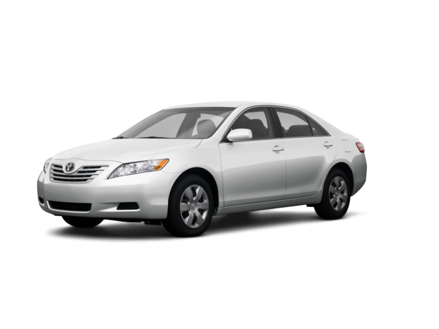 2009 Toyota Camry LE, front three-quarter view, paint 1 of 8