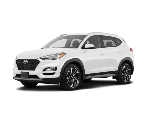 2019 Hyundai Tucson Limited, front three-quarter view, paint 1 of 8