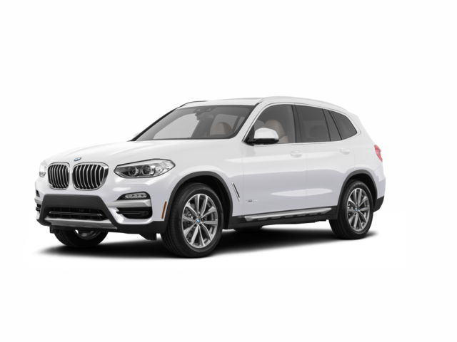 2019 BMW X3 xDrive30i, front three-quarter view, paint 1 of 8
