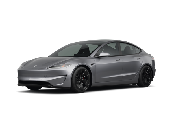 2025 Tesla Model 3 Performance, front three-quarter view, paint 1 of 6