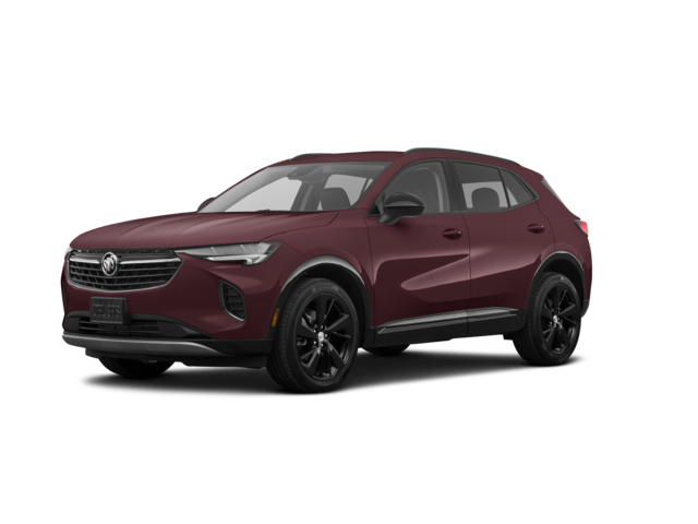 2021 Buick Envision Essence, front three-quarter view, paint 1 of 7