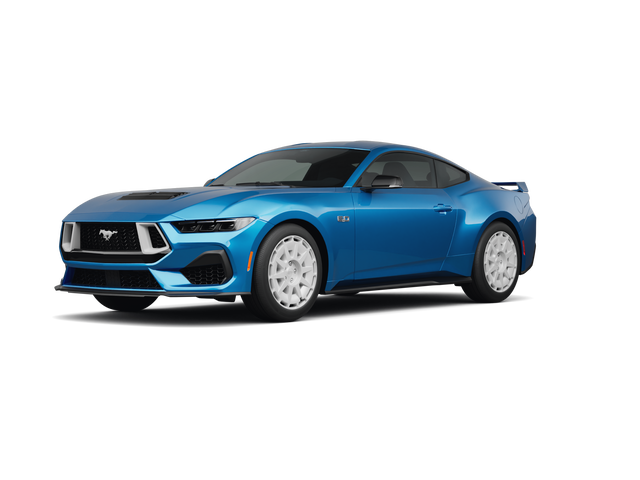 2026 Ford Mustang EcoBoost, front three-quarter view, paint 1 of 8