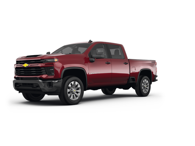 2025 Chevrolet Silverado 2500 HD Custom, front three-quarter view, paint 1 of 8