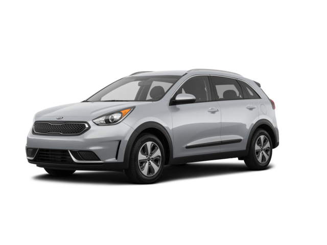 2018 Kia Niro LX, front three-quarter view, paint 1 of 8