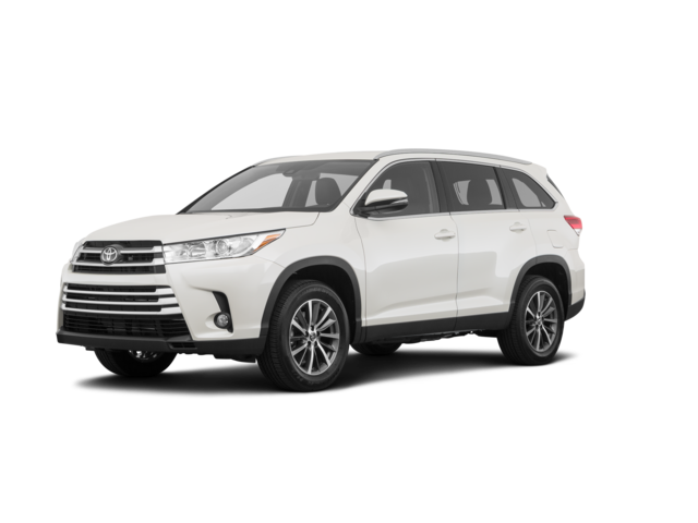 2019 Toyota Highlander XLE, front three-quarter view, paint 1 of 8