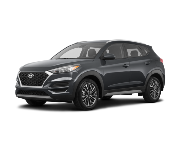 2021 Hyundai Tucson SEL, front three-quarter view, paint 1 of 8
