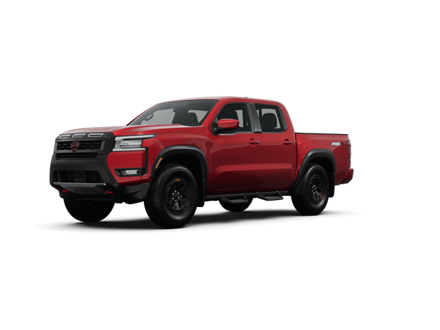 2025 Nissan Frontier PRO-X, front three-quarter view, paint 1 of 8