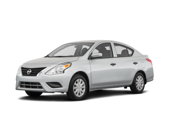 2019 Nissan Versa S, front three-quarter view, paint 1 of 6