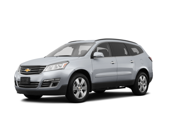 2015 Chevrolet Traverse LTZ, front three-quarter view, paint 1 of 8