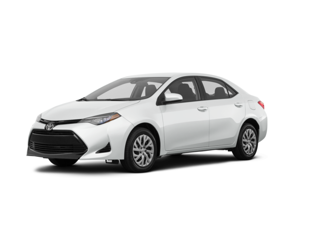 2019 Toyota Corolla LE, front three-quarter view, paint 1 of 8