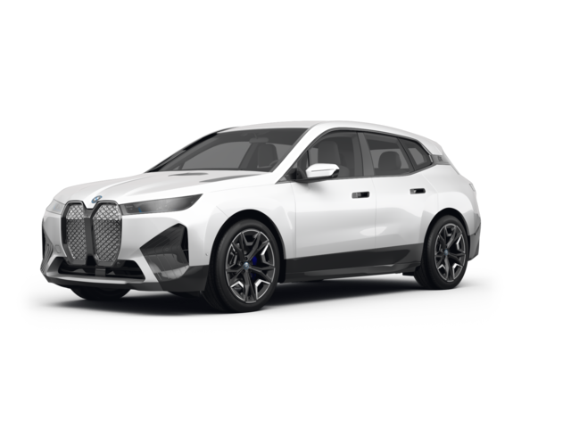 2022 BMW iX xDrive50, front three-quarter view, paint 1 of 8
